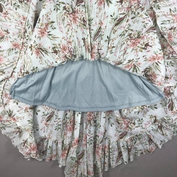 Mia Joy Joyfolie Dress Girl's 10 Green Blue Floral Maxi Boho Peasant Cottagecore - Picture 7 of 15